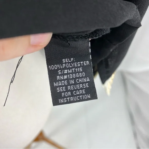 I. Madeline Black & Cream Beaded Trim Long Sleeve Shirt - Picture 7 of 7